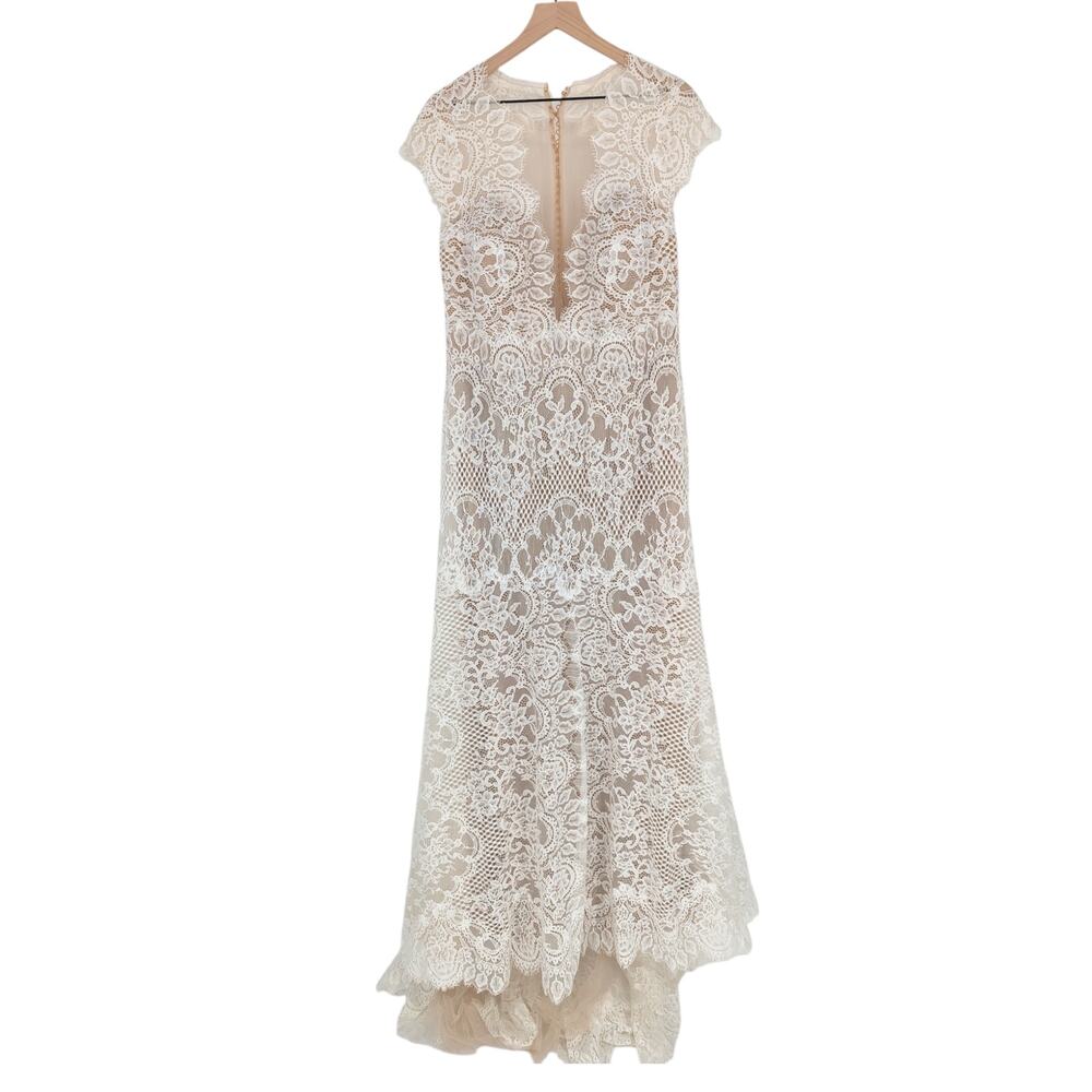 Wtoo Philomene Lace Wedding Dress Watters Anthropologie Size 14W - Picture 3 of 6